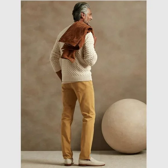 Banana Republic Slim Traveler Pant Ochre Yellow